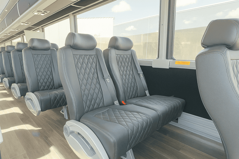 interior of Fort Smith Shuttle Bus Rentals charter bus